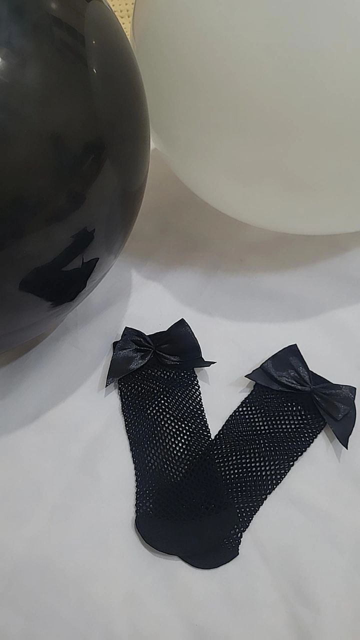 تصویر از جوراب توری دخترانه پشت پاپیونی