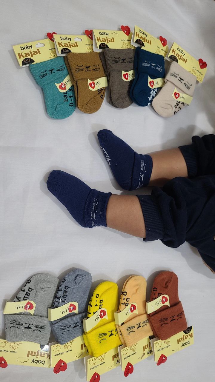 تصویر از جوراب نیم ساق دخترناه پسرانه لب برگرد تک سایز(پک 5 عددی )